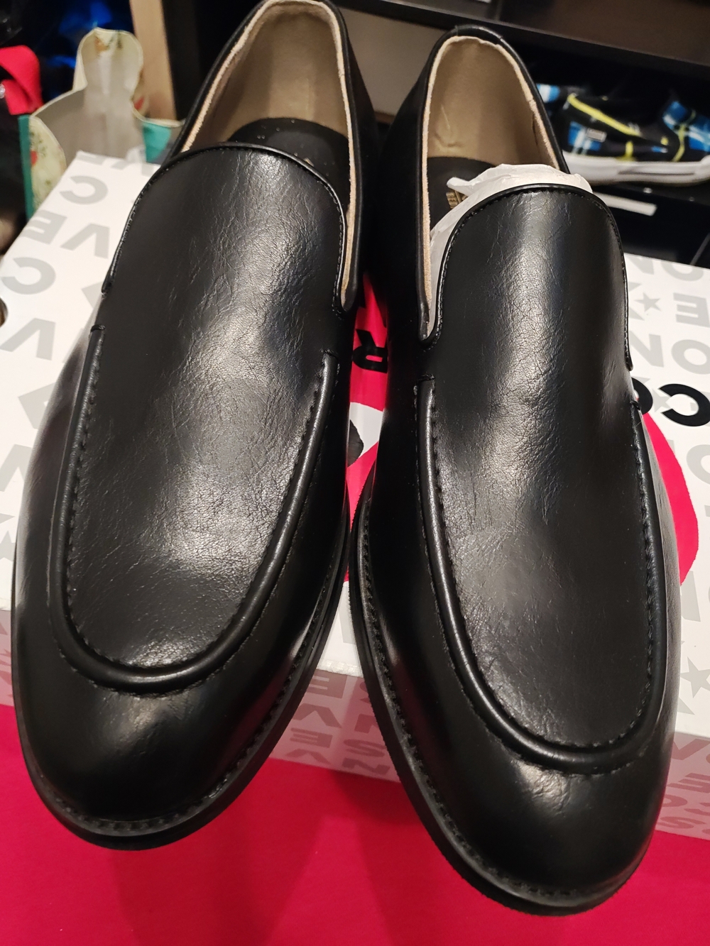 Call It Spring Black Men's Leather Slip-On Loafers 13